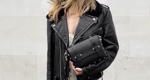 vegan leather, cactus leather, studded handbag
