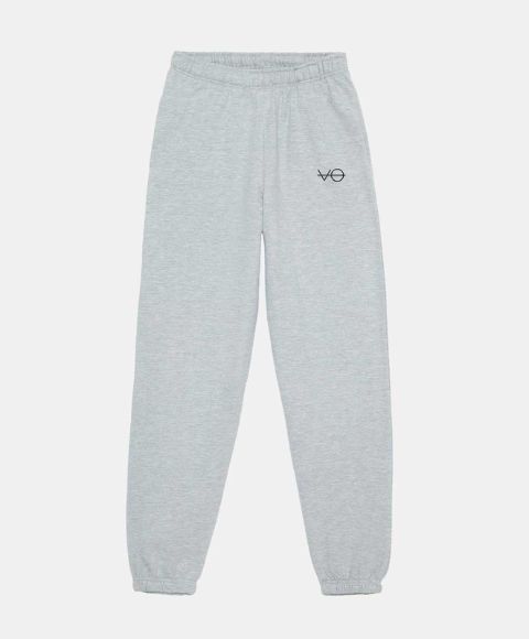 Vegan Outfitters grey jogging bottoms illustrating the best vegan gym gear