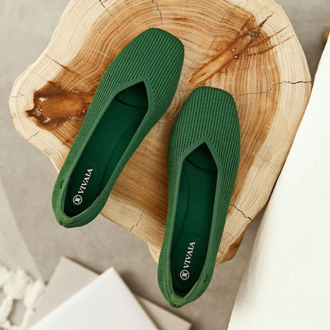 Bright vegan shoe - Vivaia green ballet pumps