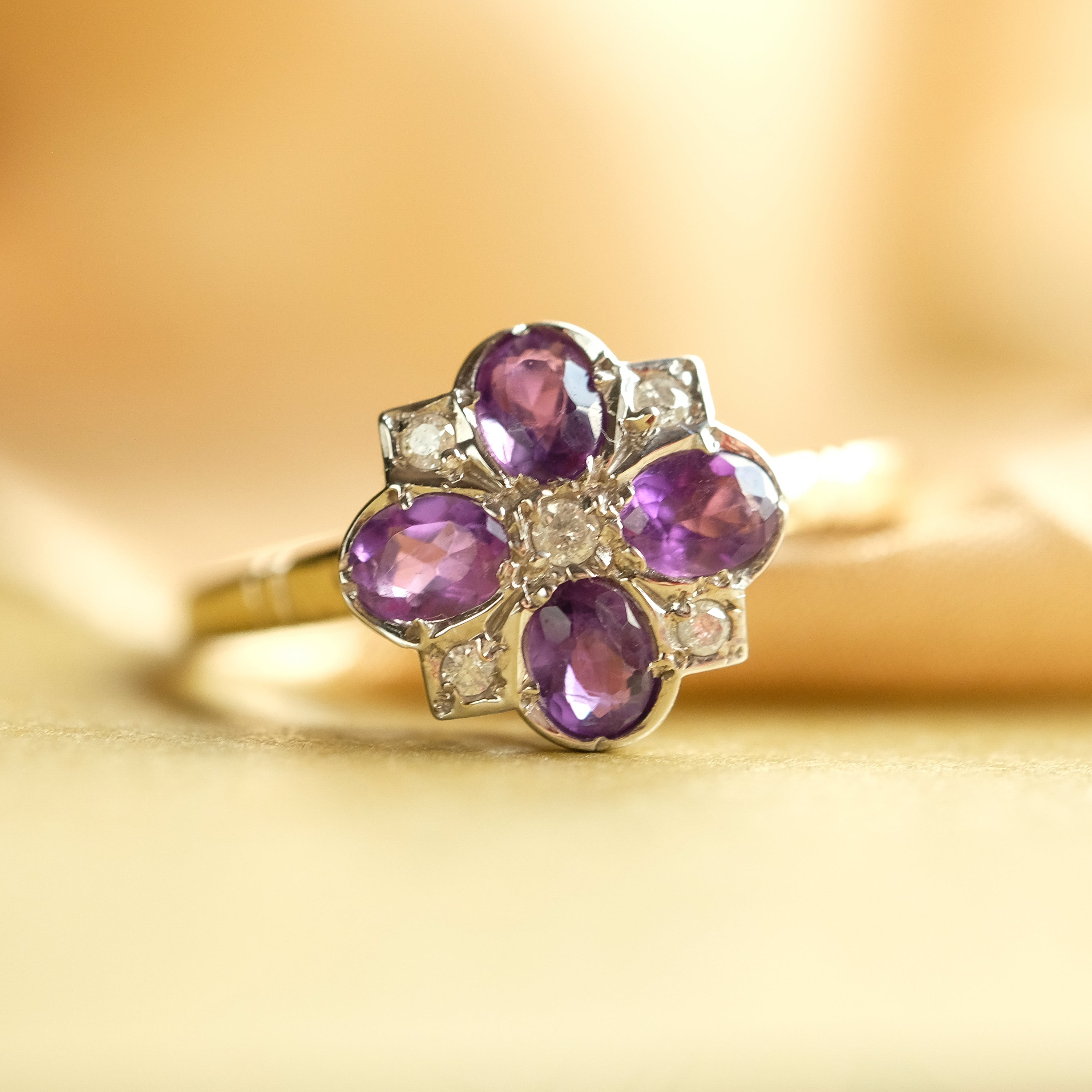 Victorian Style amethyst and diamond ring