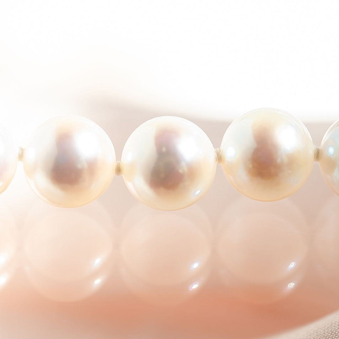 Close up image of pearl necklace