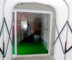 Retractable tunnel secured with Wall Fix Brackets