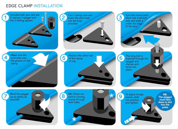 Stretch Tent Edge Clamp Instructions