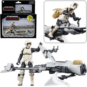 Kenner Star Wars: Mandalorian Vintage Collection- Speeder Bike w/ Scout Trooper & Grogu - Pop Freak Collectibles - Scout Trooper & Speeder Bike