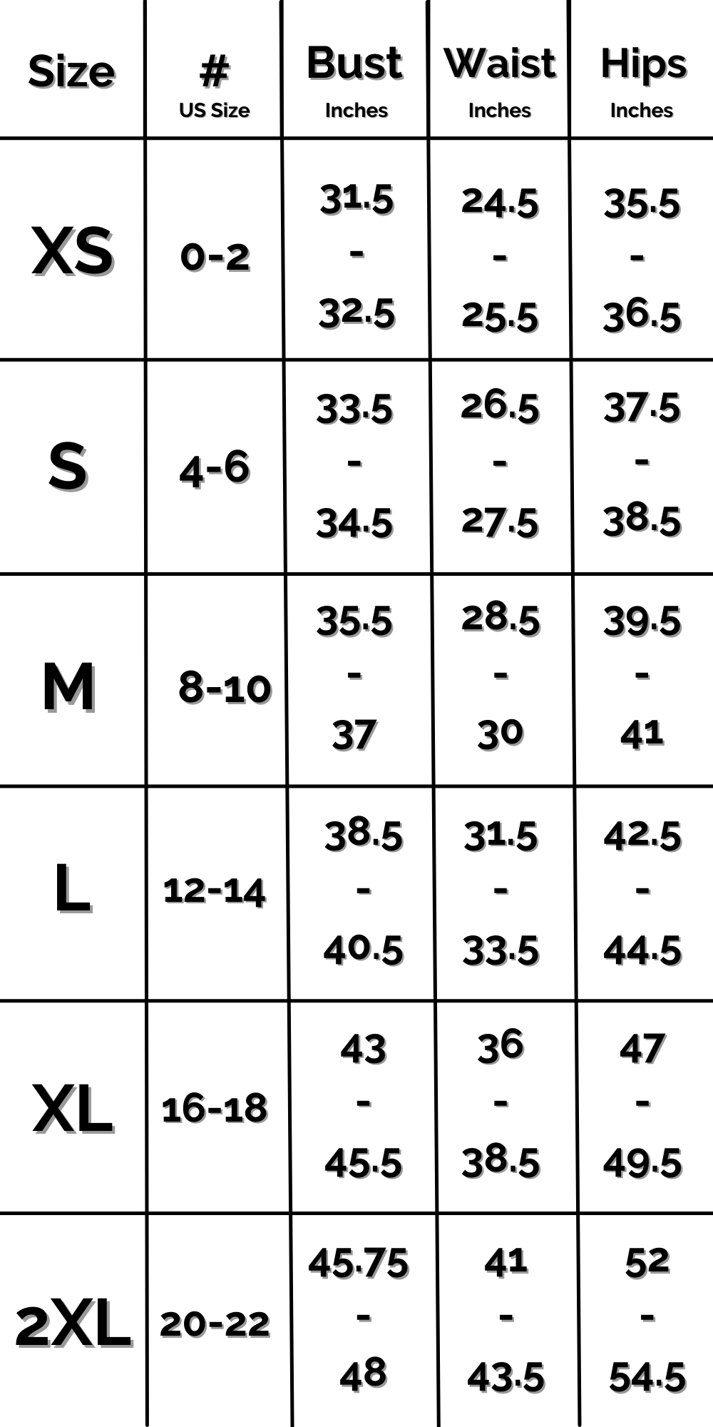 Top US Size Chart