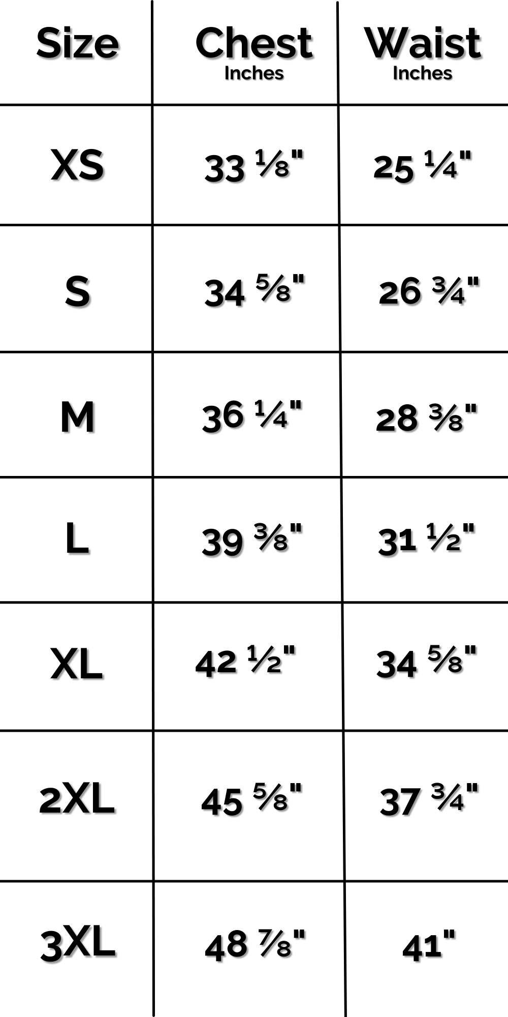 US Cropped Tee Size Chart IN