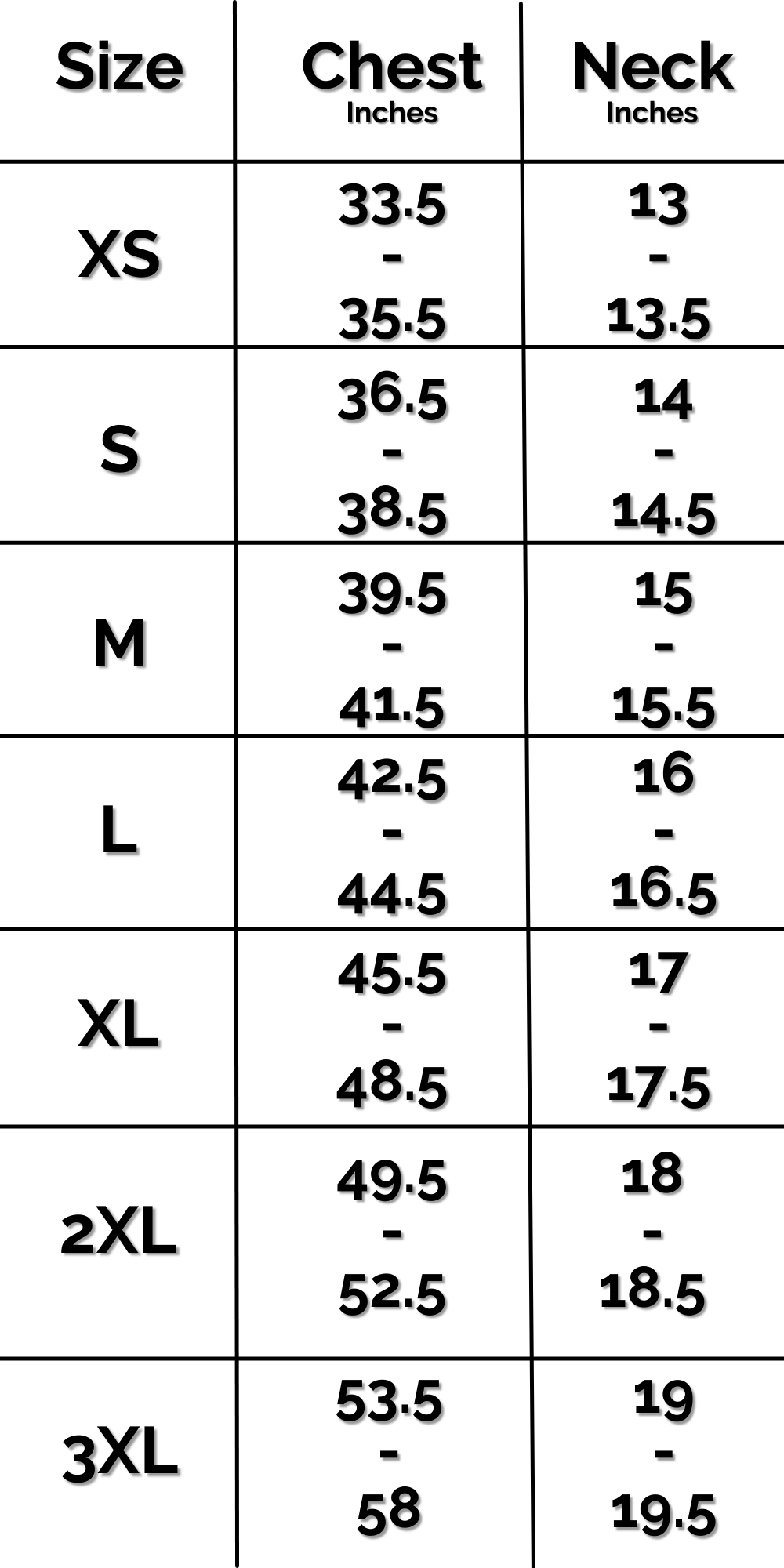 US Size Chart