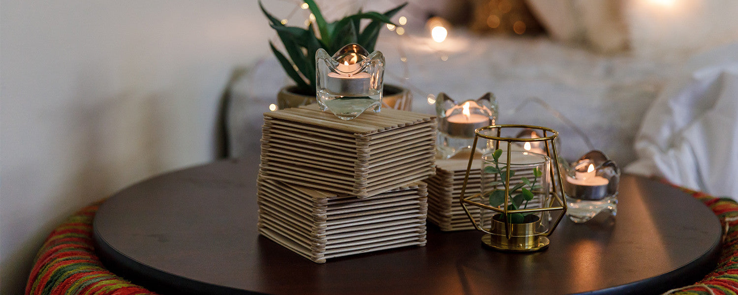 Candles on table