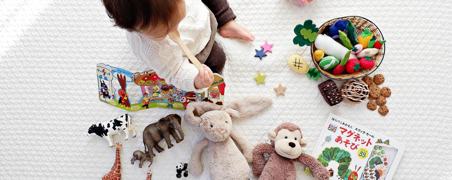 A child playing with toys