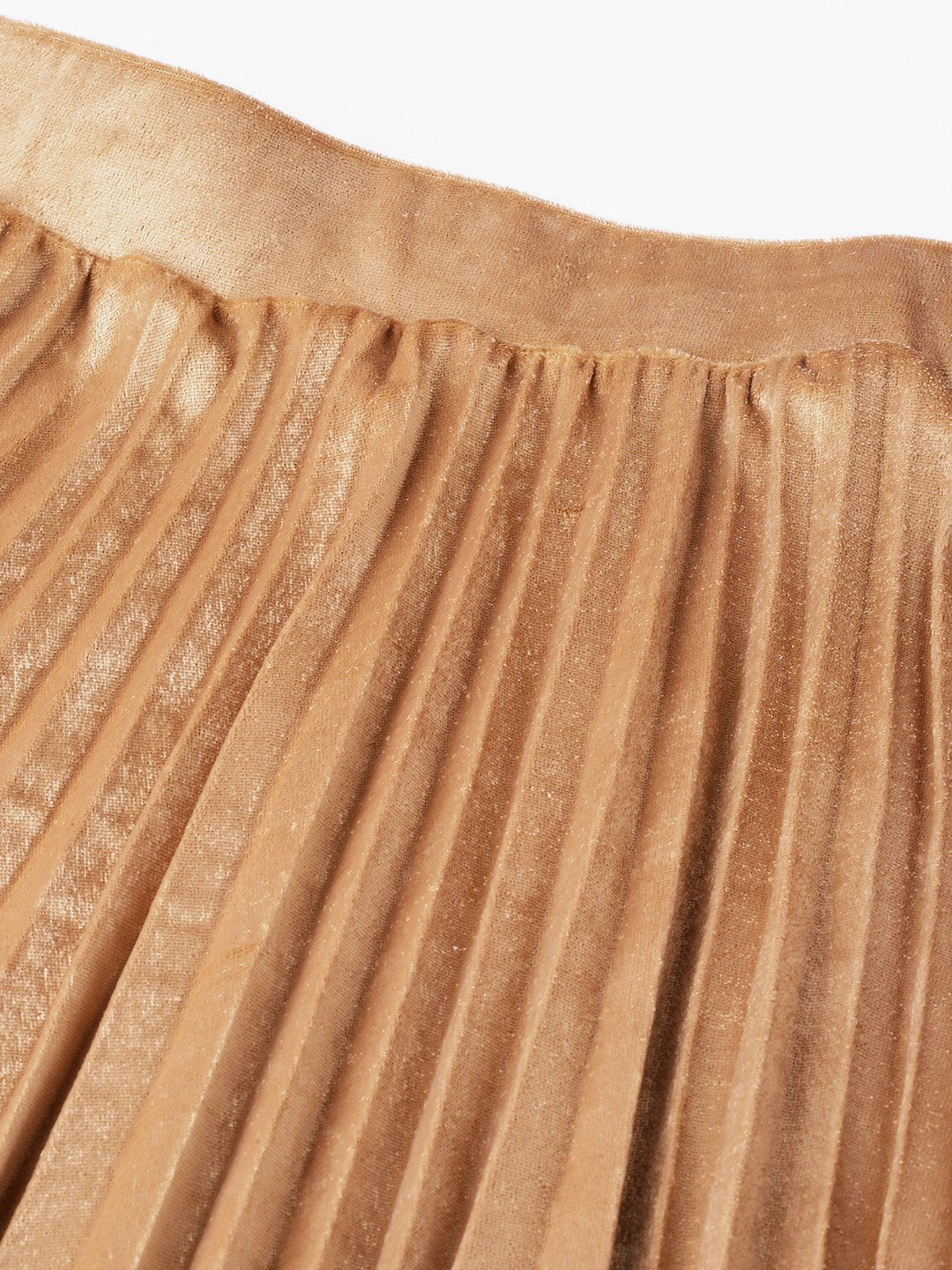 Gold Velvet Pleated Skirt - Hforher Store