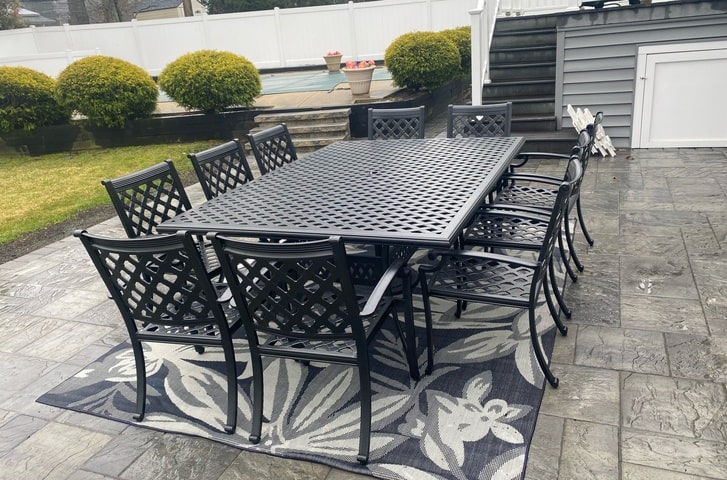 DWL Chateau Aluminum Patio Dining for 10 Long Island Delivery