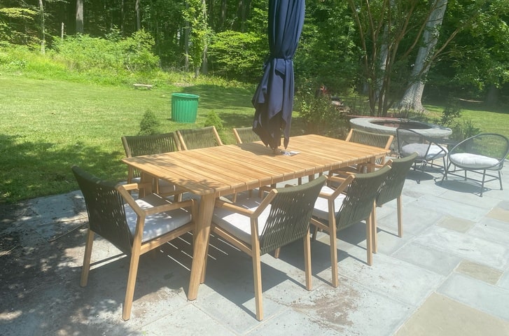Jati and Kebon Ritz Teak Outdoor Patio Dining Long Island Backyard Furniture