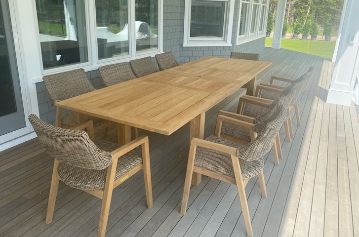 Kingsley Bate Hyannis Extension Table Spencer Dining Arm Chair East End Outdoor Furniture
