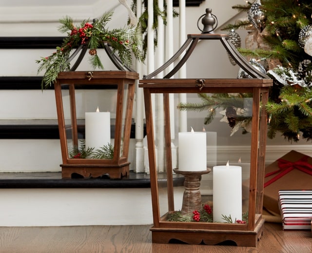 Melrose Christmas Holiday Lanterns With Battery Operated Candles Home Decor