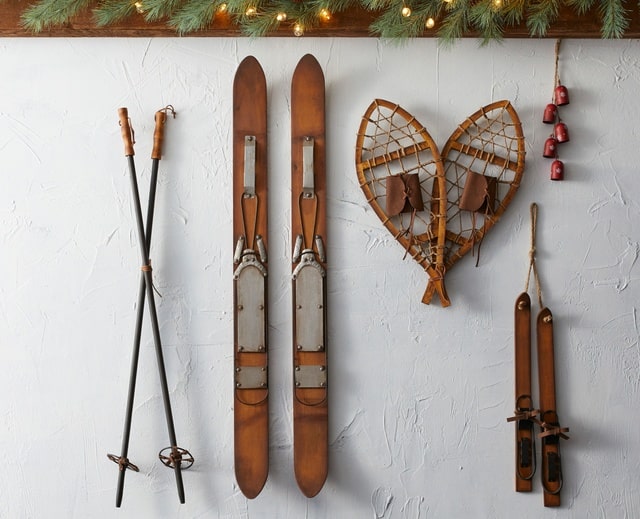 Melrose Christmas Home Decor Ski Lodge Snowshoes Skates