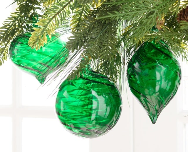 Melrose Green Glass Christmas Tree Ornament