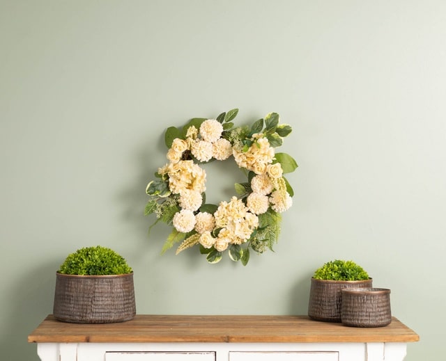 melrose ivory faux floral spring wreath