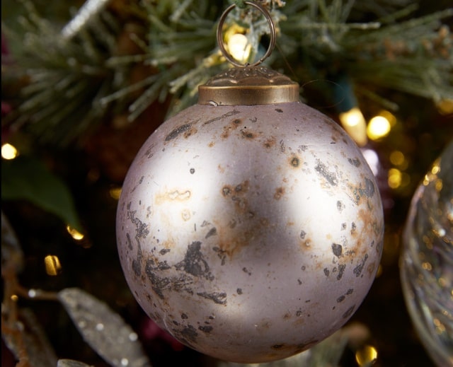 Melrose Lavender Frost Christmas Mercury Glass Purple Christmas Tree Ornament