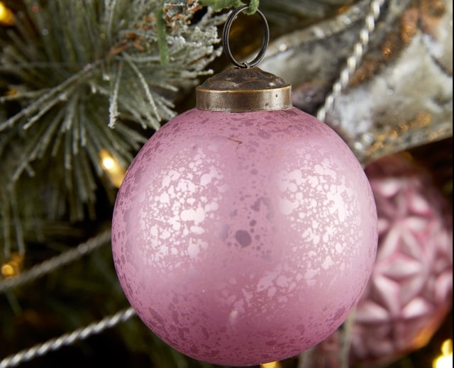 Melrose Lavender Mercury Glass Christmas Tree Ornament