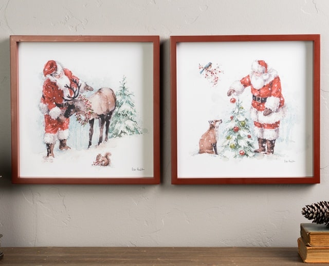 Melrose Santa Christmas Framed Prints Holiday Wall Decor