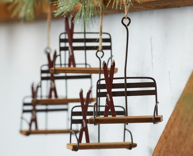 Melrose Ski Lodge Christmas Tree Decor Ski Lift Ornament