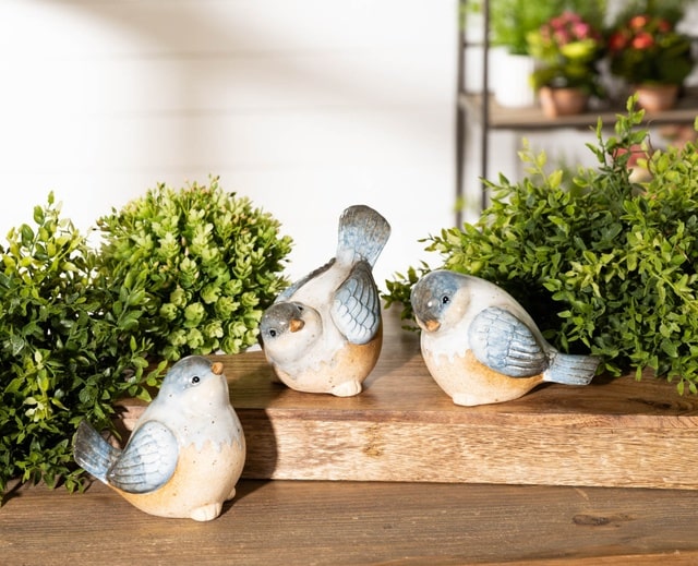 melrose small ceramic blue birds tabletop decor