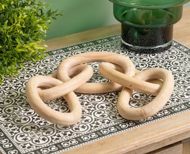 melrose wooden oval chain tabletop home decor