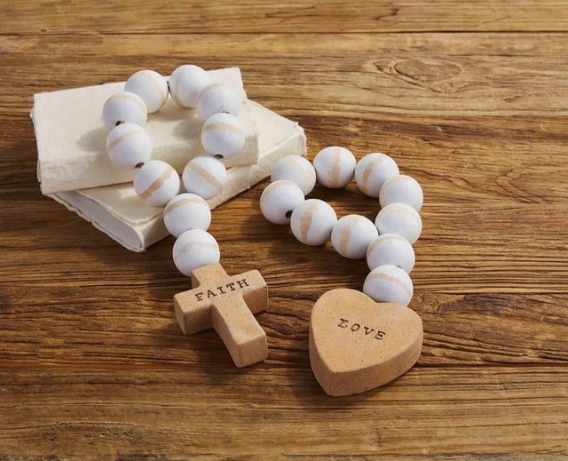 mudpie bead decor faith and love