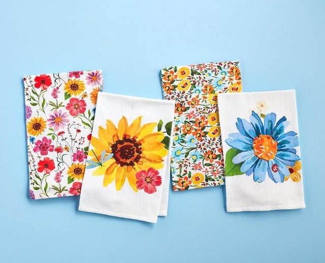 mudpie botanica floral dish towels