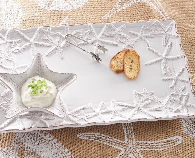 mudpie ceramic starfish dip tray