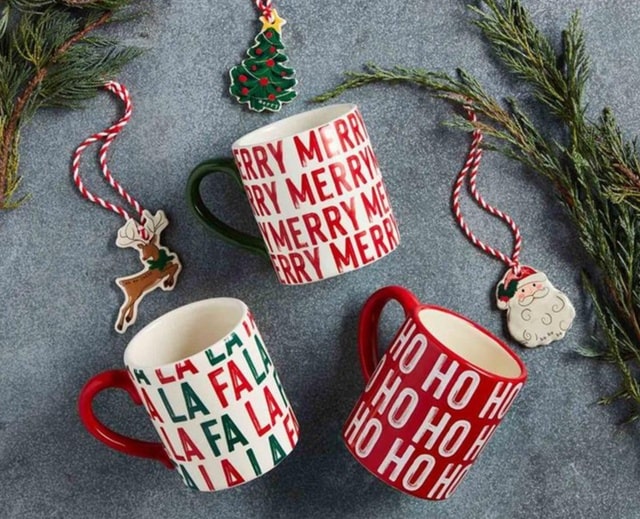 Mudpie Merry Hohoho Ceramic Mug With Ornament Gift Tag