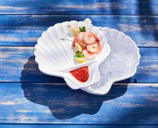 mudpie seashell iced serving tray