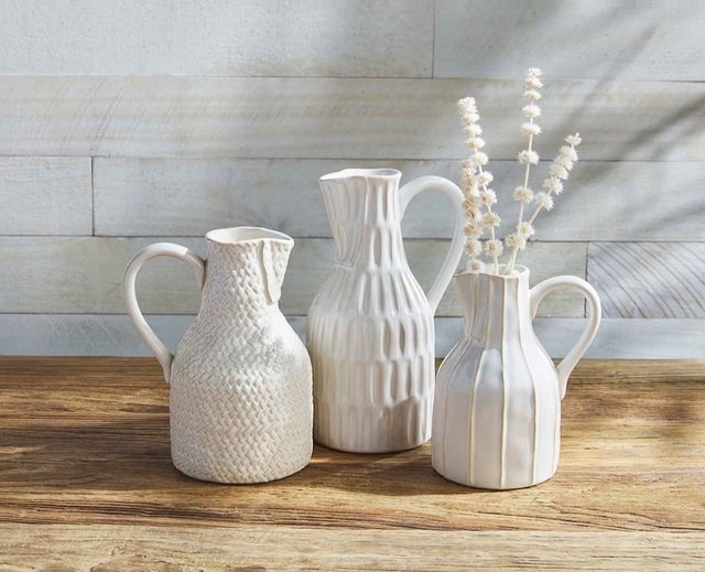 mudpie white ceramic decorative vases