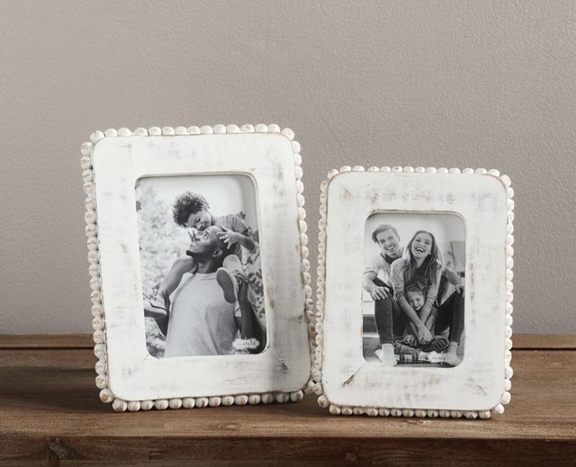 mudpie wood beaded picture frames