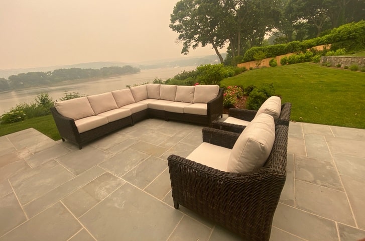 Patio Renaissance Somerset Wicker Outdoor Sectional Seating Long Island Patio Furniture 