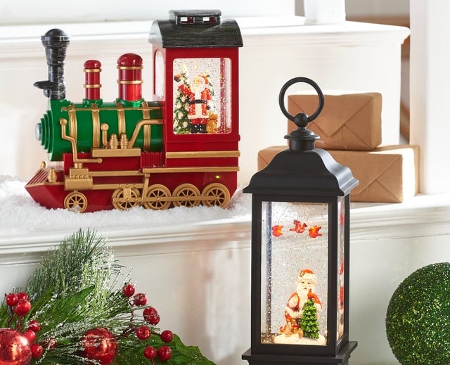 Raz Imports Christmas Water Lantern Train Car With Santa