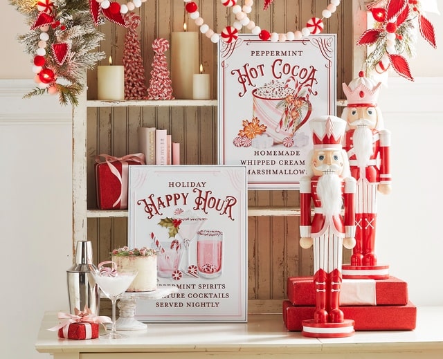 Raz Imports Holiday Happy Hour Peppermint Hot Cocoa Kitchen Holiday Wall Decor