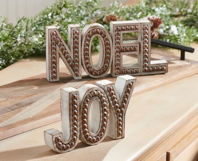 Raz Imports Noel and Joy Beaded Cutouts for Tabletop Holiday Decor