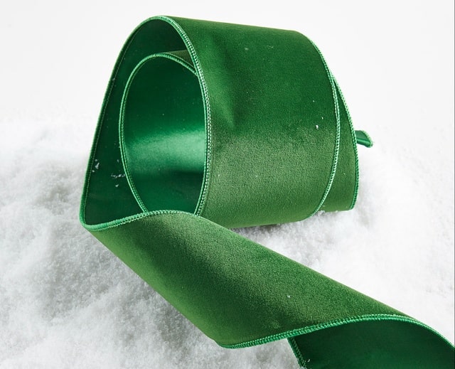 Raz Imports Plush Emerald Green Velvet Ribbon With Satin Backing