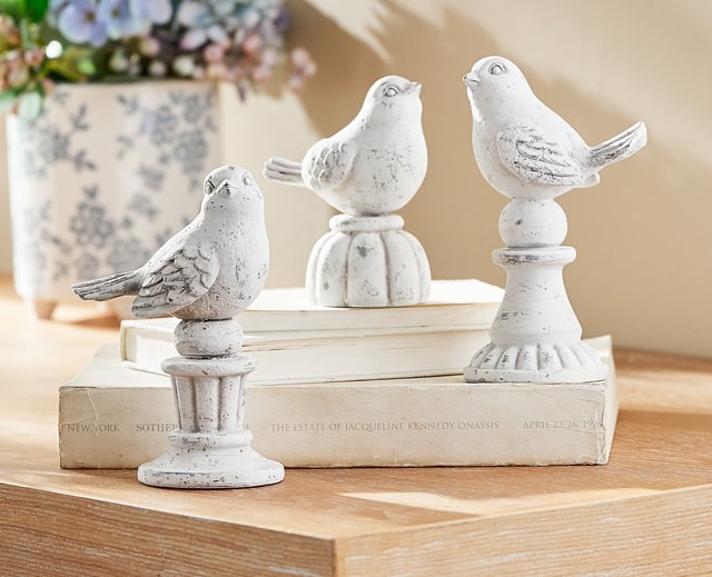 raz imports white bird figurine tabletop decor
