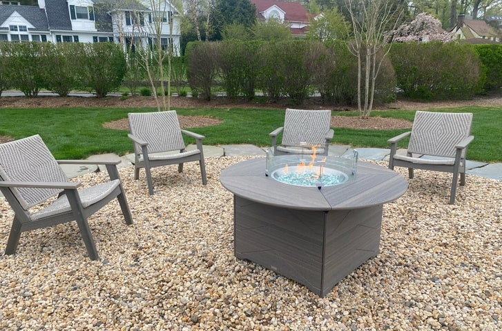 Seaside Casual Aura Fire Pit MAD Chat Chairs Long Island Outdoor Furniture