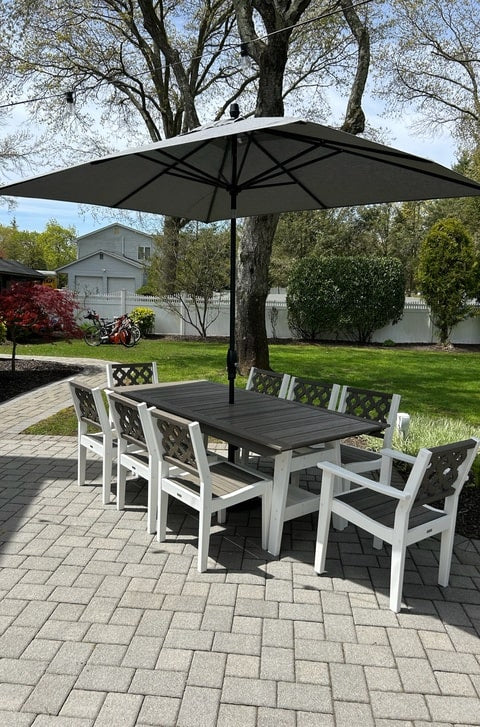 Telescope Casual Bazza Outdoor Dining Black Boardwalk Polymer Long Island Patio Furniture Delivery