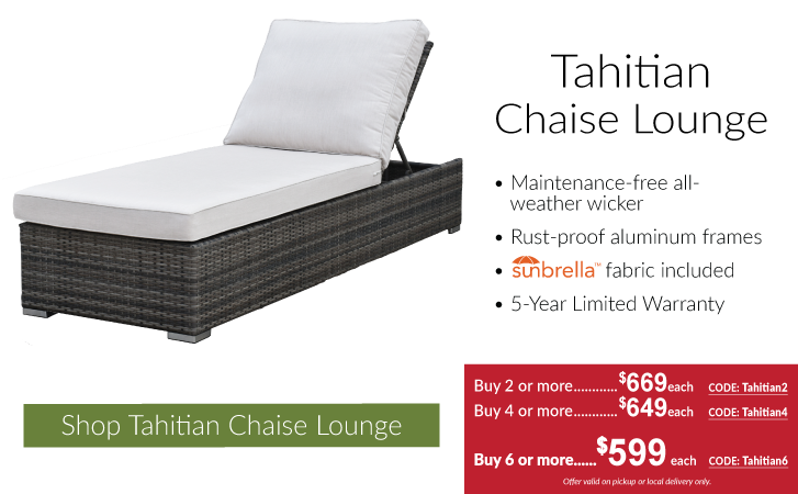 Tahitian Chaise Lounge Special Promotion