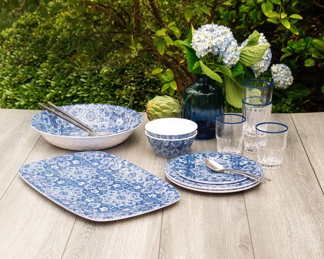 Blue Outdoor Dishes and Serving Trays