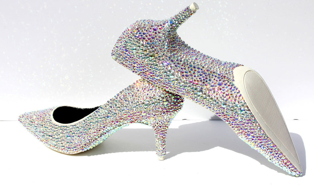 crystal shoes heels