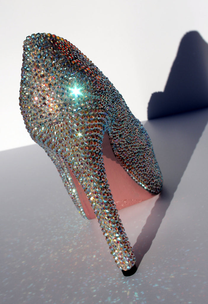 Crystal AB Heels with Custom Sole Color – Wicked Addiction