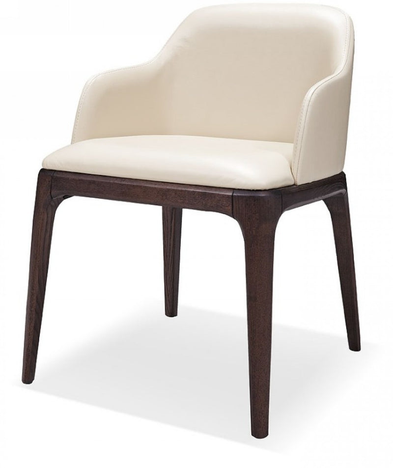 Gia Modern Cream Eco-Leather Dining Chair SET/2
