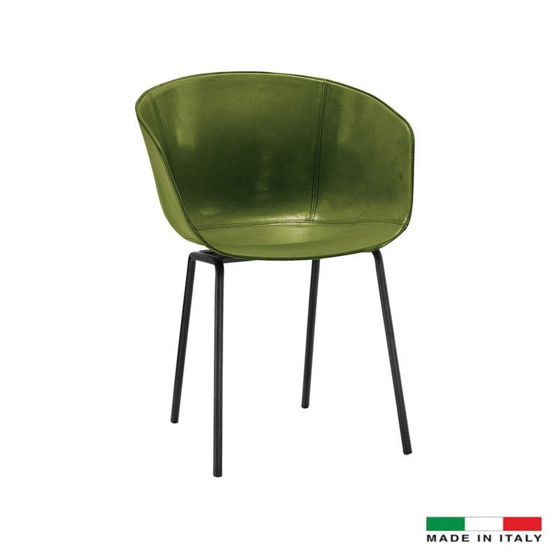 Cicily Dining Chair in Green Polyurethane Shell