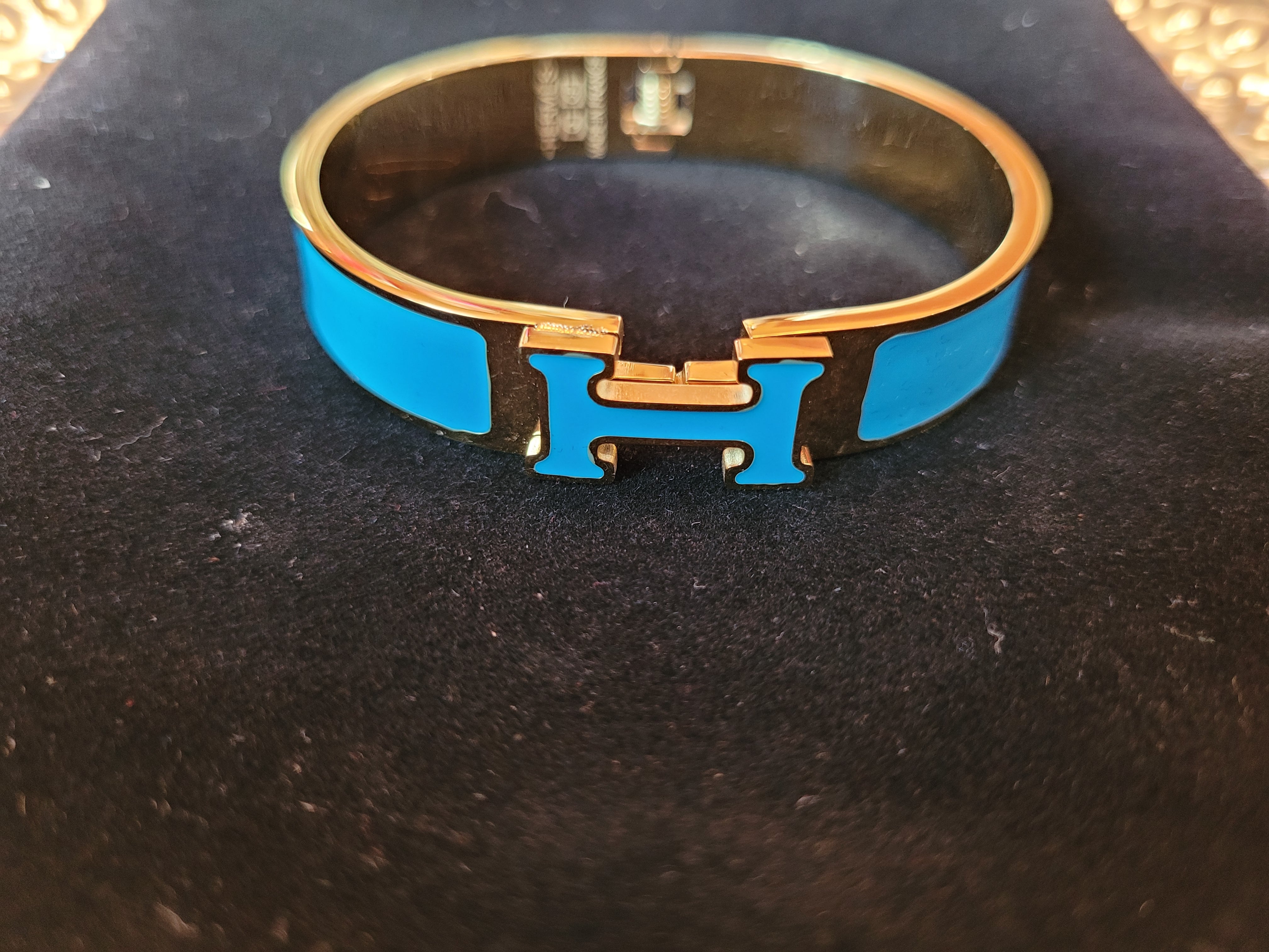 hermes clic h bracelet turquoise