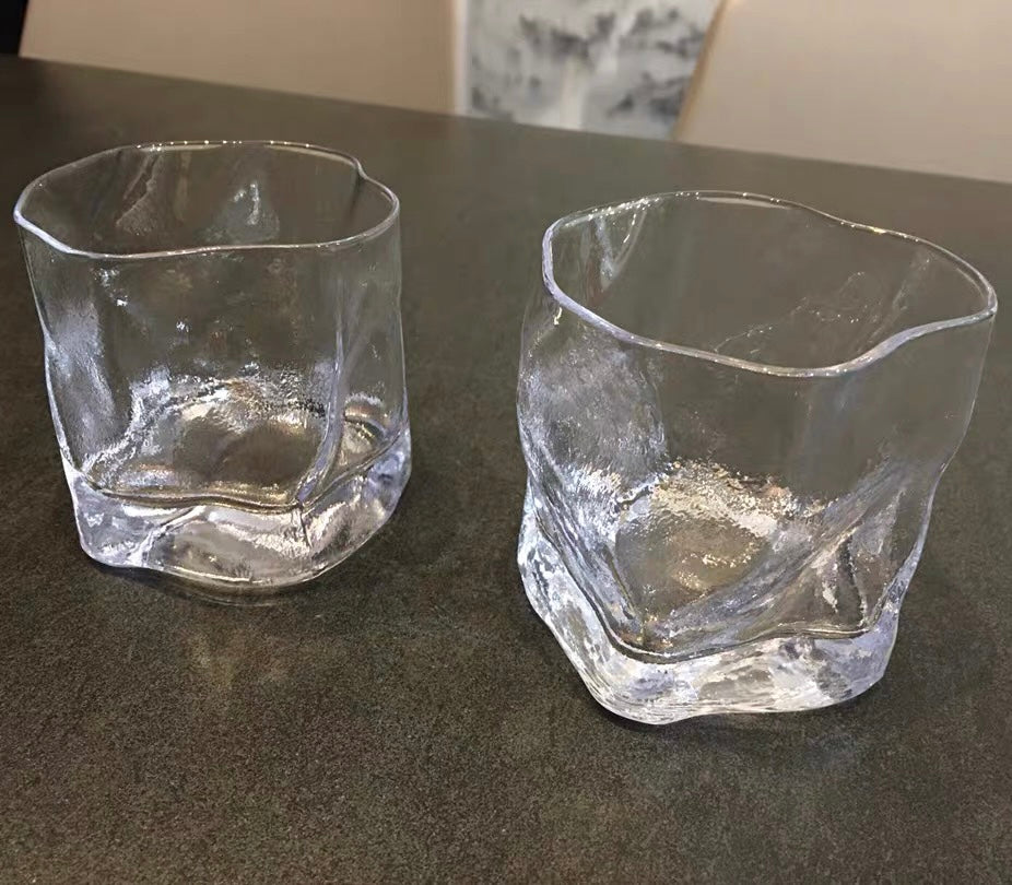 Raku Gump drinkware glassware wine glasses, stemless with finger indentations, 10-ounce, set of 2
